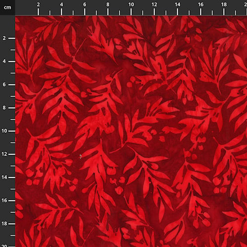 Flot rød batik med små blade