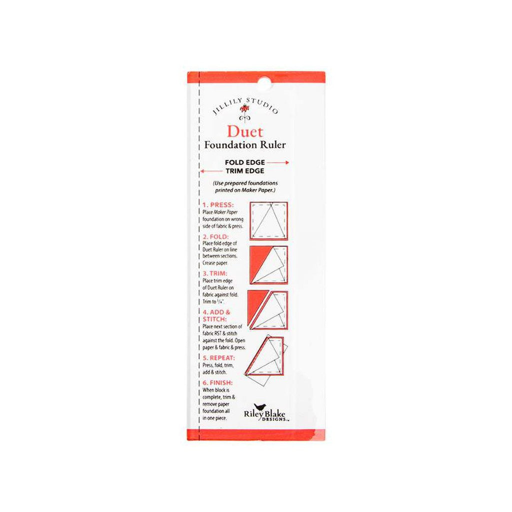 Duet Foundation Ruler - lineal til paper piecing med frysepapir