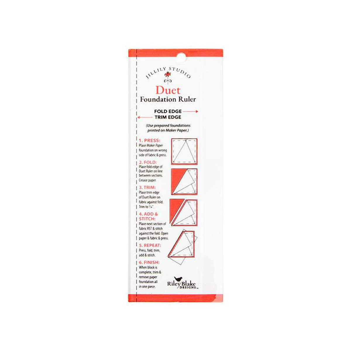 Duet Foundation Ruler - lineal til paper piecing med frysepapir