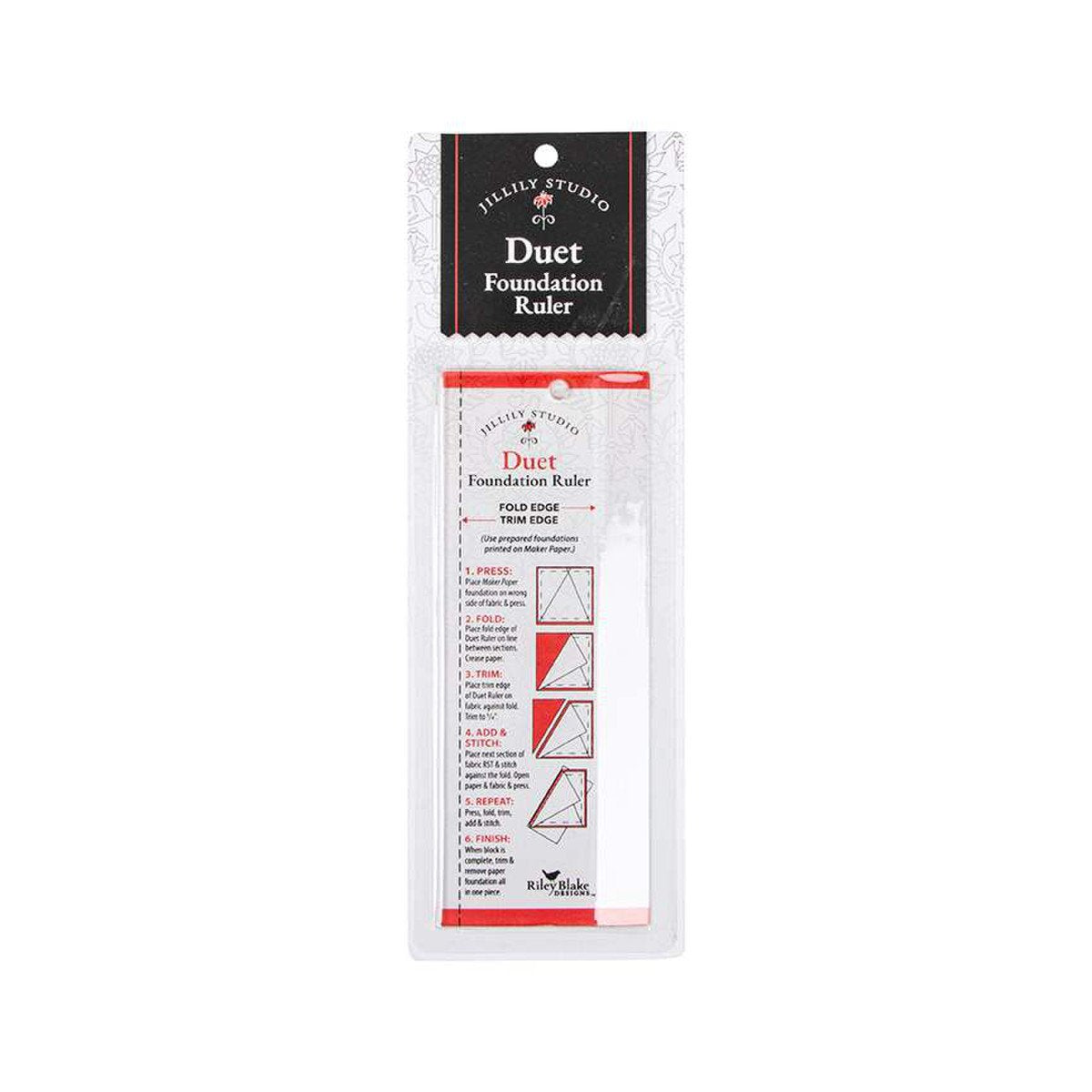 Duet Foundation Ruler - lineal til paper piecing med frysepapir